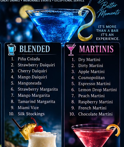 Signature cocktail experience