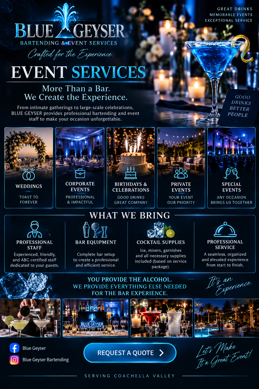 BLUE GEYSER event services